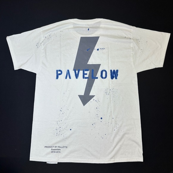 Pallette Pavelow Champion T-Shirt Mens L Lightning Bolt‎ White Essentials 18-19 - Picture 2 of 13
